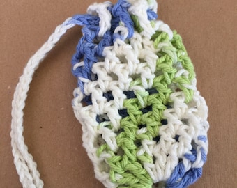 Blue Green Soft Scrubber Soap Sack