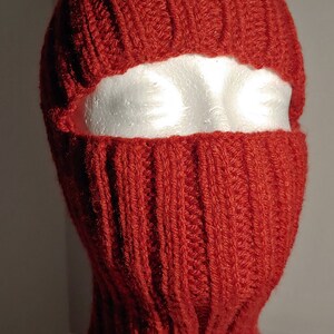 Dark red ski mask