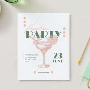 Reception Editable Invitation, Reception Party Evite, Text Invitation, Reception Invitation, Electronic Invite, Digital Invite