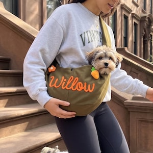 Custom Pets Sling Bag, Small Cat&Dog Shoulder Bag, Personalized Pet Gifts, Hands Free Pet Carrier, Pet Carrying Wrap, Travel Pet Walking Bag