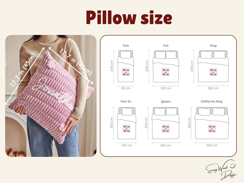Custom Name Chenille Pillow | Personalized Throw Pillow Cover | Nursery Room Cushion | Baby Shower Gift | Birthday Present | Home Decor image 9