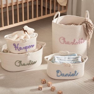 Benutzerdefinierter Aufbewahrungskorb für Kinder und Haustiere - Personalisierter Schlafheim-Organizer - Neugeborenen-Wamper & Geschenkkorb - Osterkorb · Wäschekorb
