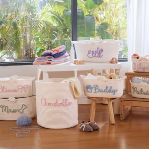 Benutzerdefinierter Aufbewahrungskorb für Kinder und Haustiere - Personalisierter Schlafheim-Organizer - Neugeborenen-Wamper & Geschenkkorb - Osterkorb · Wäschekorb