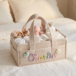 Personalized Baby Shower Gift,Diaper Bag,Diaper Caddy Organizer,Custom Storage Basket,Mommy Bag for New Parents,Kids Toy Basket,Hospital Bag