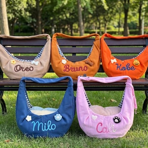 Individuell gestaltbare Umhängetasche für Haustiere, Schultertasche für kleine Katzen und Hunde, personalisierte Haustiergeschenke, freihändige Tragehilfe für Haustiere, Tragetuch für Haustiere, Reisetasche für Haustiere