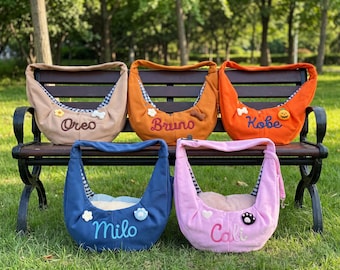 Custom Pets Sling Bag, Small Cat&Dog Shoulder Bag, Personalized Pet Gifts, Hands Free Pet Carrier, Pet Carrying Wrap, Travel Pet Walking Bag