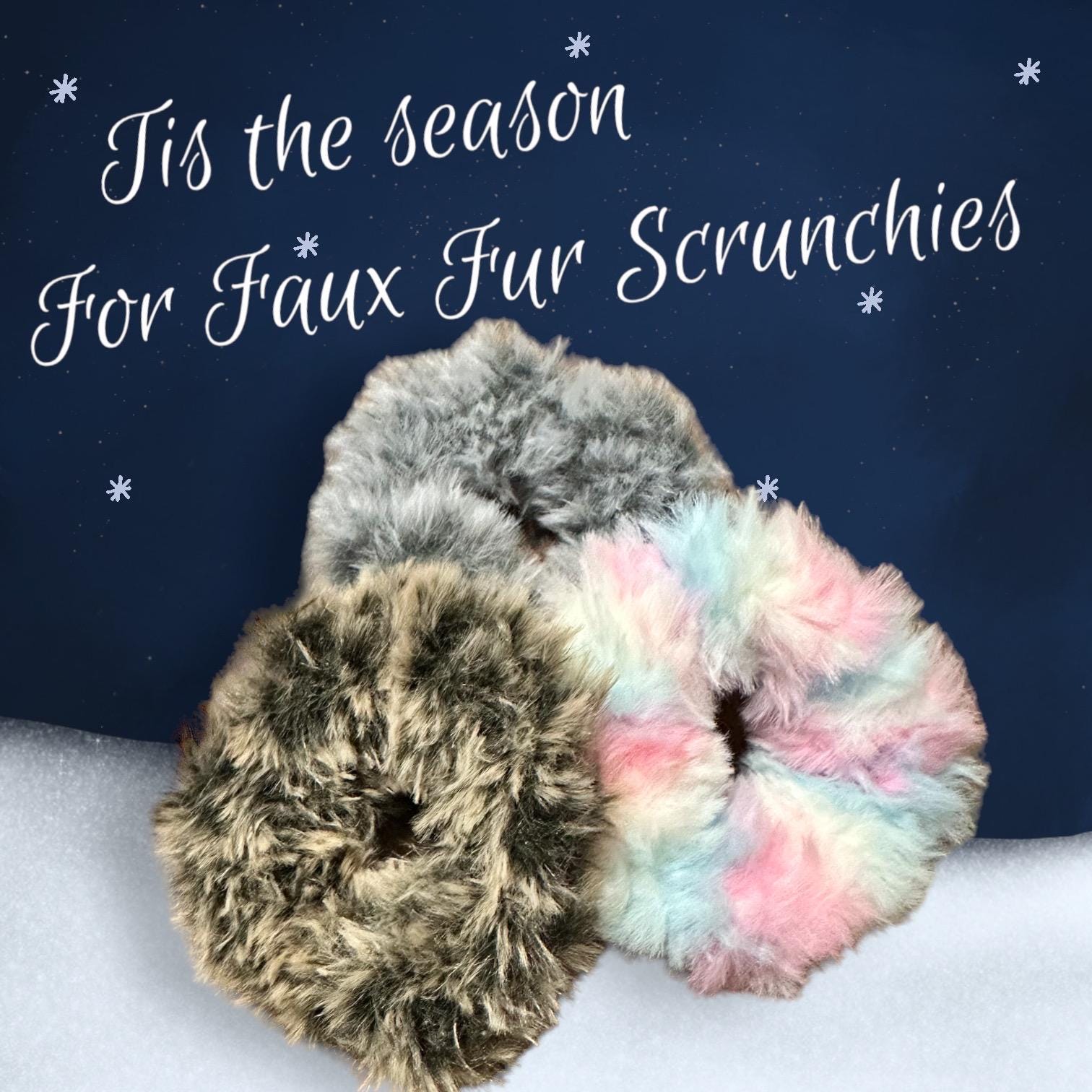 Crochet Faux Fur Scrunchies - Etsy