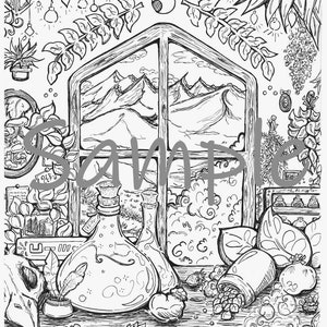 The Apothecary Adult Coloring Page image 3