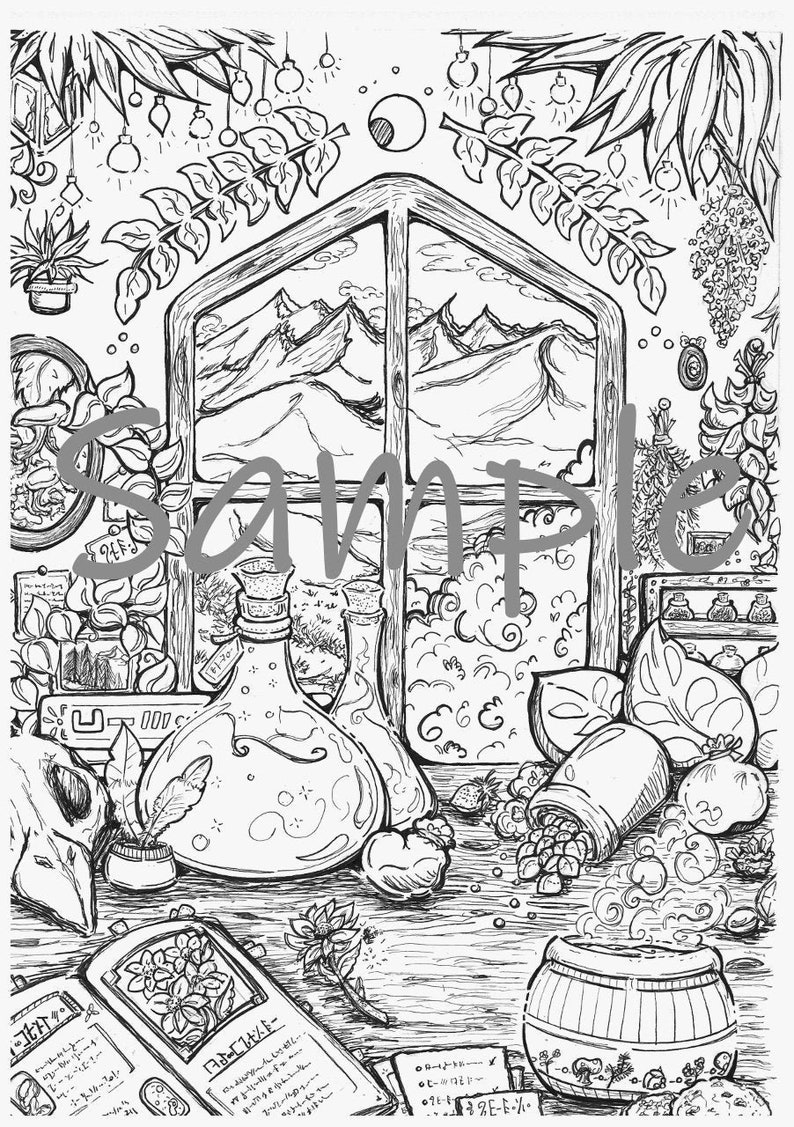 The Apothecary Adult Coloring Page image 3