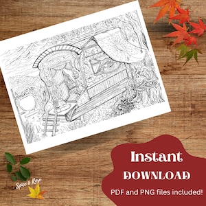 The Apothecary's Cart || Adult Coloring Page