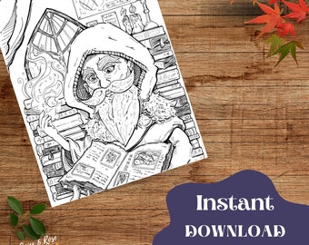 Merlin's Study || Adult Coloring Page