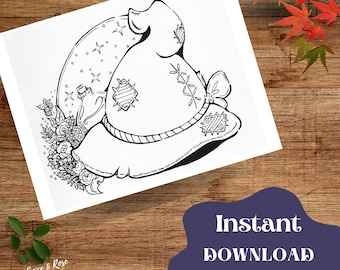 Witch's Hat || Adult Coloring Page