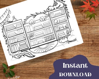 Seaworthy's Library || Adult Coloring Page