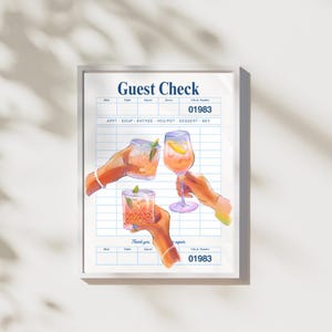 digital prints | posters | art | wall art | guest check | kitchen art | cocktail art | home decor