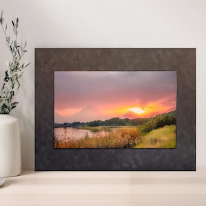 Mount Moran Sonnenuntergang Grand Teton Nationalpark Landschaft Natur Fotografie Wohnkultur Wand Kunst Wand-Dekor Fotografie Poly Stack Print