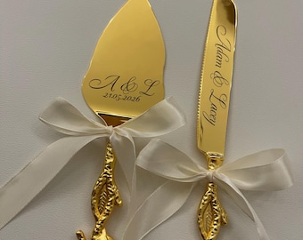wedding engraved Rose cake set