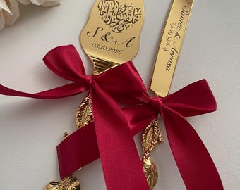 Wedding engraved set Rose Arabic Heart