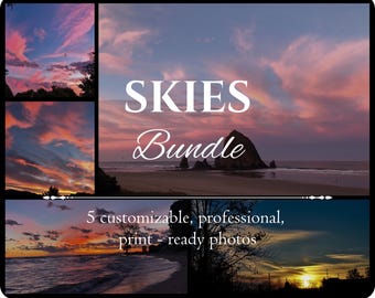 Sunrise Sunset Photography Set: Customizable Sky Prints (Digital Download)