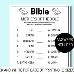 Mothers of the Bible Trivia Game: Church Youth Group (Printable)