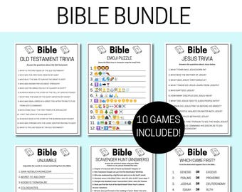 Bible Game Bundle | Printable Christian Games | Youth Group & Sunday School Activities | Bible Scavenger Hunt