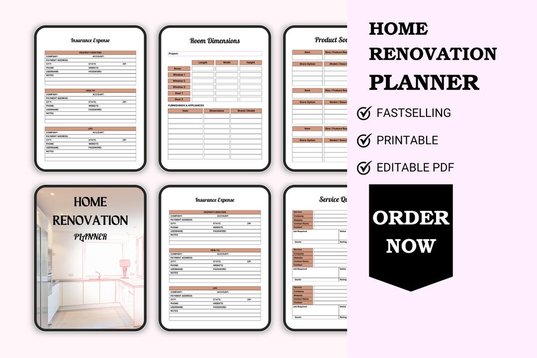 Home Renovation &amp; Remodeling Planner Track Costs, Contractors, Projects ...