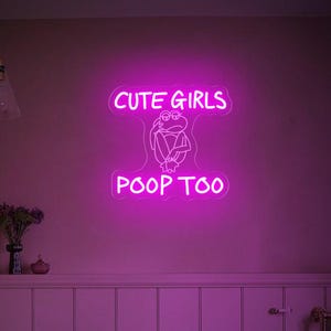 Rolig groda rosa LED neonskylt, studentrumsdekor