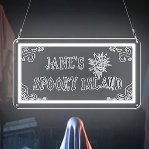 Custom Spooky Island Neon Sign,Personalized Creepy LED Sign,Gothic Home Decor,Halloween Home Decor,Spooky Wall Decor,Gothic Gift,Gothic Girl