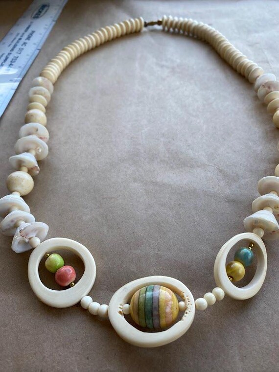 Unique shell and bone necklace - image 1