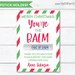 Editable You're the Balm Lip Balm Holder Cards, Christmas Gift ...
