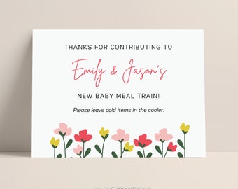 Editable New Baby Meal Train Drop-off Sign, Edit on Canva, Printable Thank You Sign, Instant Download, 0377