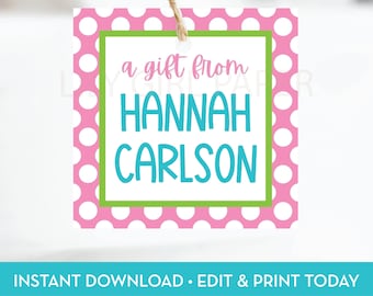Editable, Personalized Enclosure Card, Gift Tag, Gift Giving, INSTANT DOWNLOAD, Edit, Download & Print Today! GEC1 0500