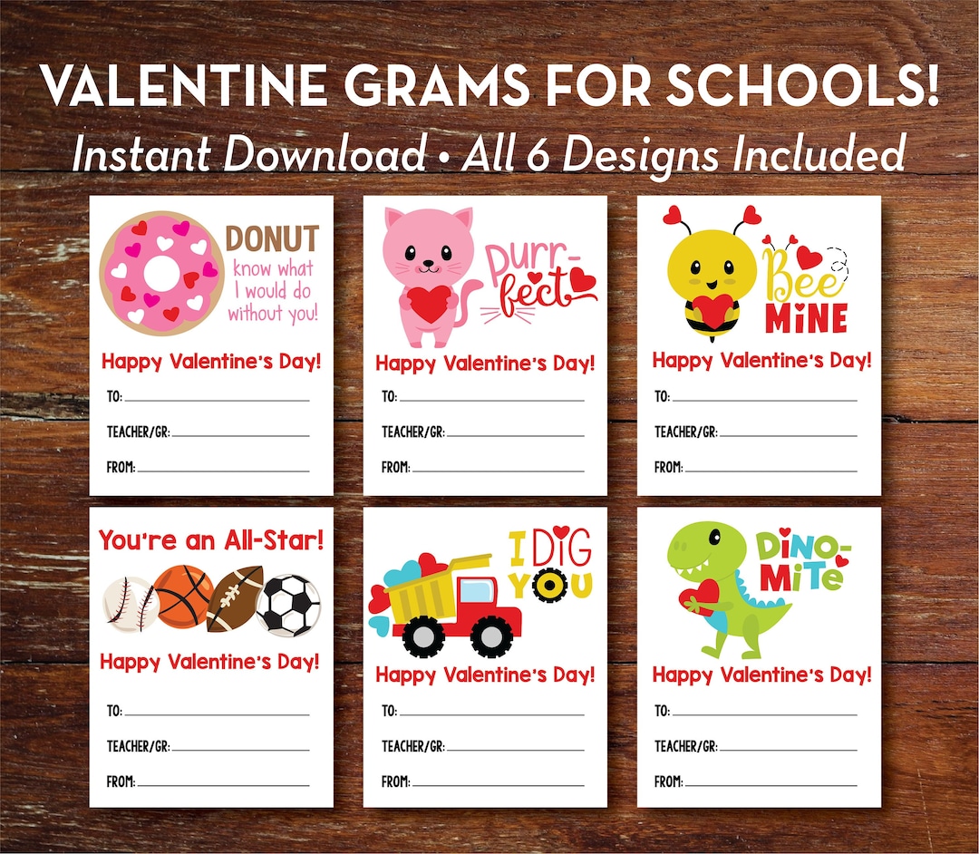 Valentine Grams, Candy Grams, INSTANT Download, PTA, PTO School ...