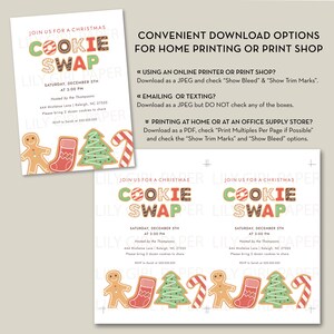 Editable Christmas Cookie Swap, Exchange Party Invitation Template ...