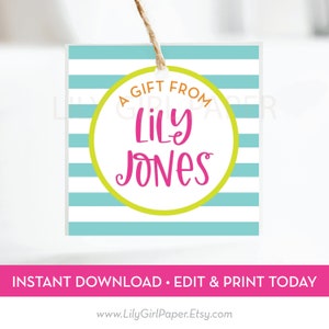 Editable, Personalized Enclosure Card, Gift Tag, Gift Giving, INSTANT DOWNLOAD, Edit, Download & Print Today! GEC1 0500