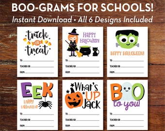 Halloween Boo-Grams, INSTANT Download, PTA, PTO School Fundraiser Printable, Halloween Messages for Students