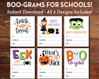Halloween Boo-Grams, INSTANT Download, PTA, PTO School Fundraiser Printable, Halloween Messages for Students