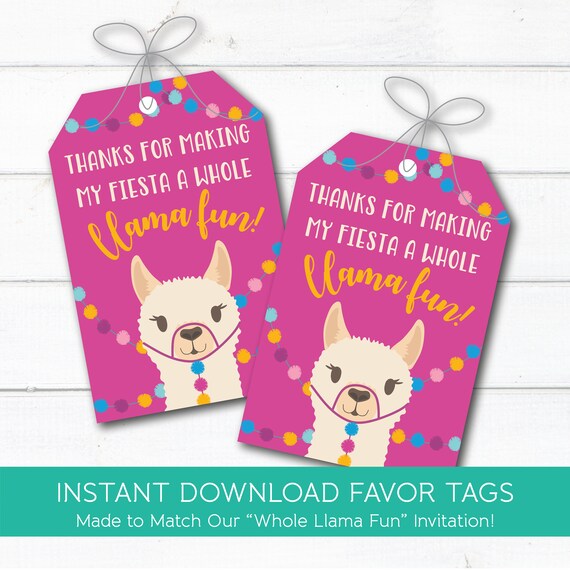 Llama Fiesta Party Favor Tag, INSTANT DOWNLOAD, Download, Print & Cut Today! 0151 Il_570xn