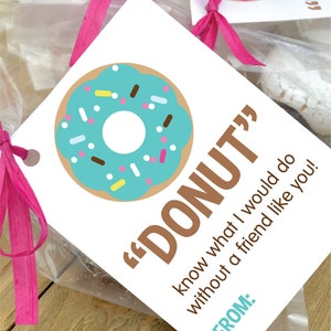 Donut Valentine Cards, Class Valentines, INSTANT DOWNLOAD, Printable Cards for Kids image 1