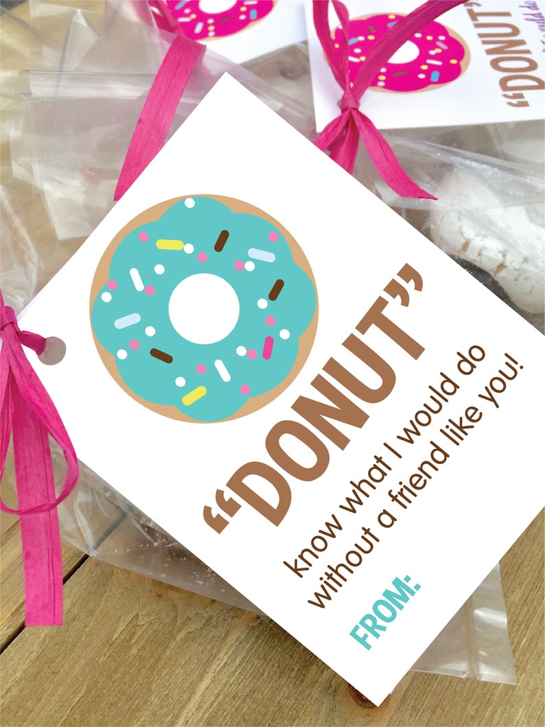 Donut Valentine Cards, Class Valentines, INSTANT DOWNLOAD, Printable Cards for Kids image 1