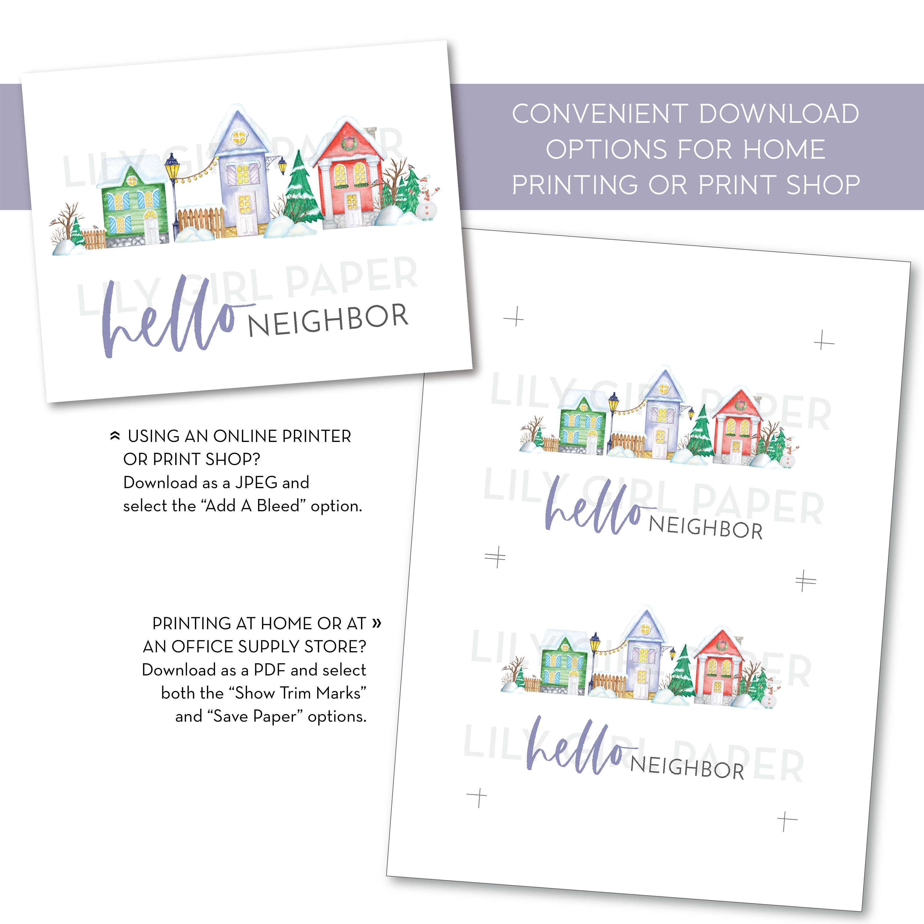 Editable Hello Neighbor Contact Information Cards Instant Etsy