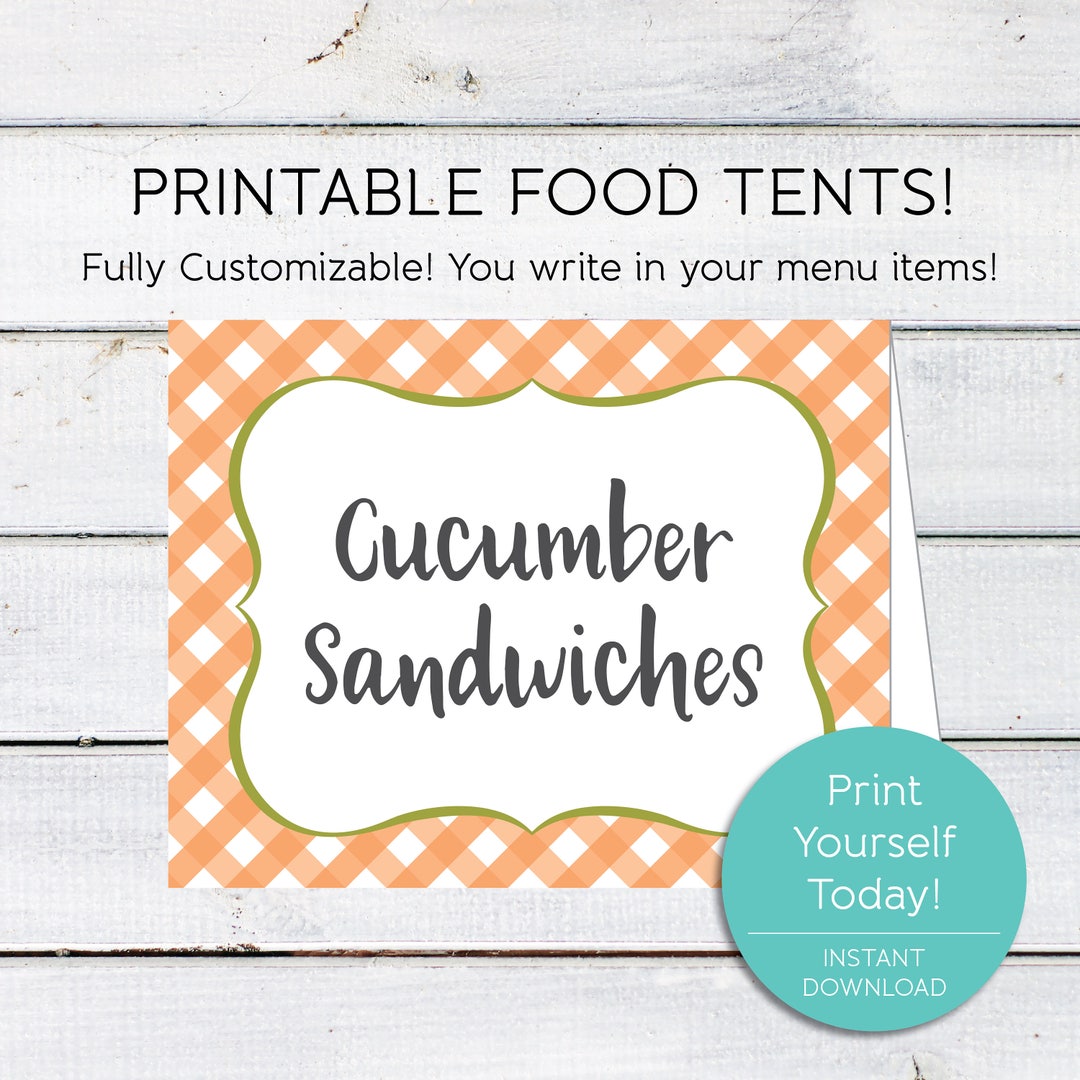 Editable Food Tents Printable Party Food Tents INSTANT - Etsy