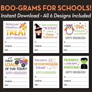 Halloween Boo-Grams for School, INSTANT Download, PTA, PTO Fundraiser Printable, Halloween Messages for Students, New Designs for 2023!