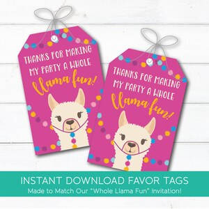 Llama Party Favor Tag, INSTANT DOWNLOAD, Download, Print & Cut Today! 0151
