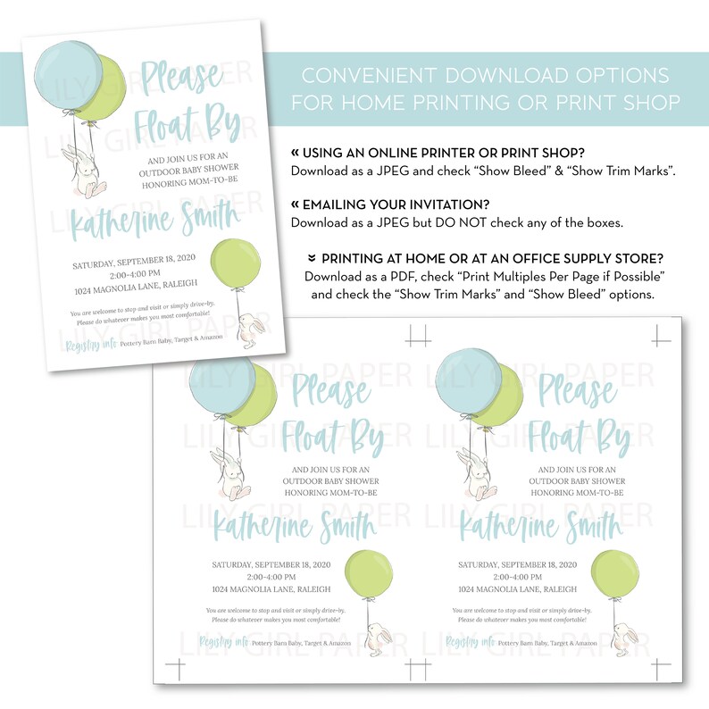 Editable Outdoor/Driveby Baby Boy Shower Invitation Float By Etsy