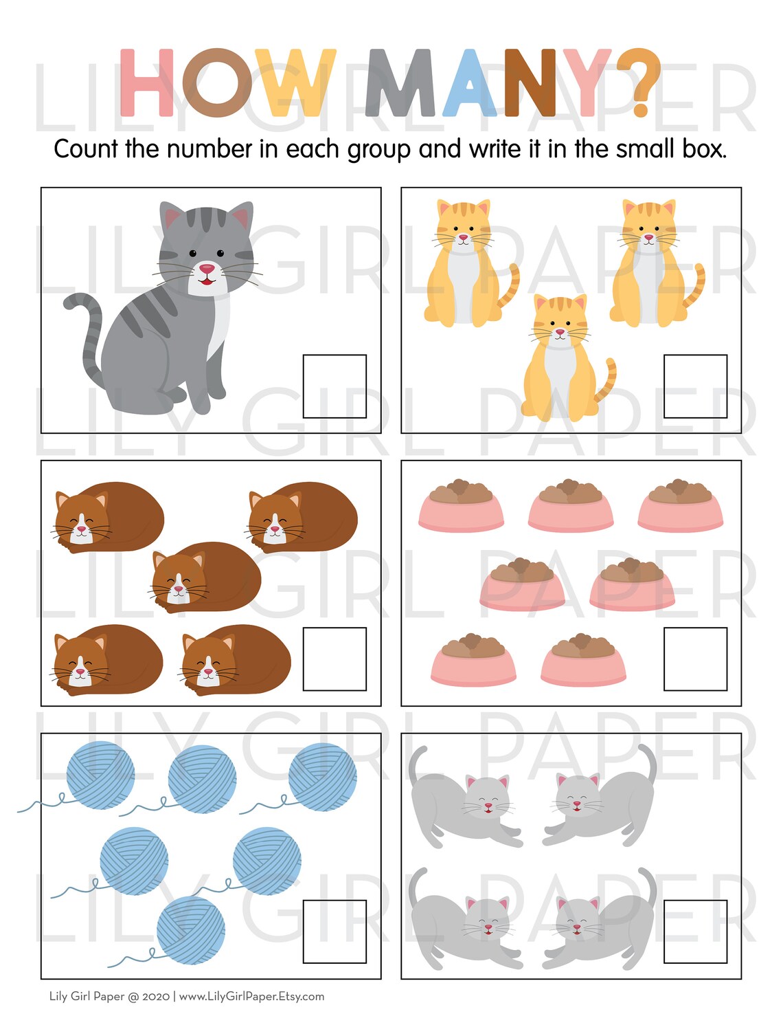 PRINTABLE Home School Worksheets Learn to Count Preschool | Etsy