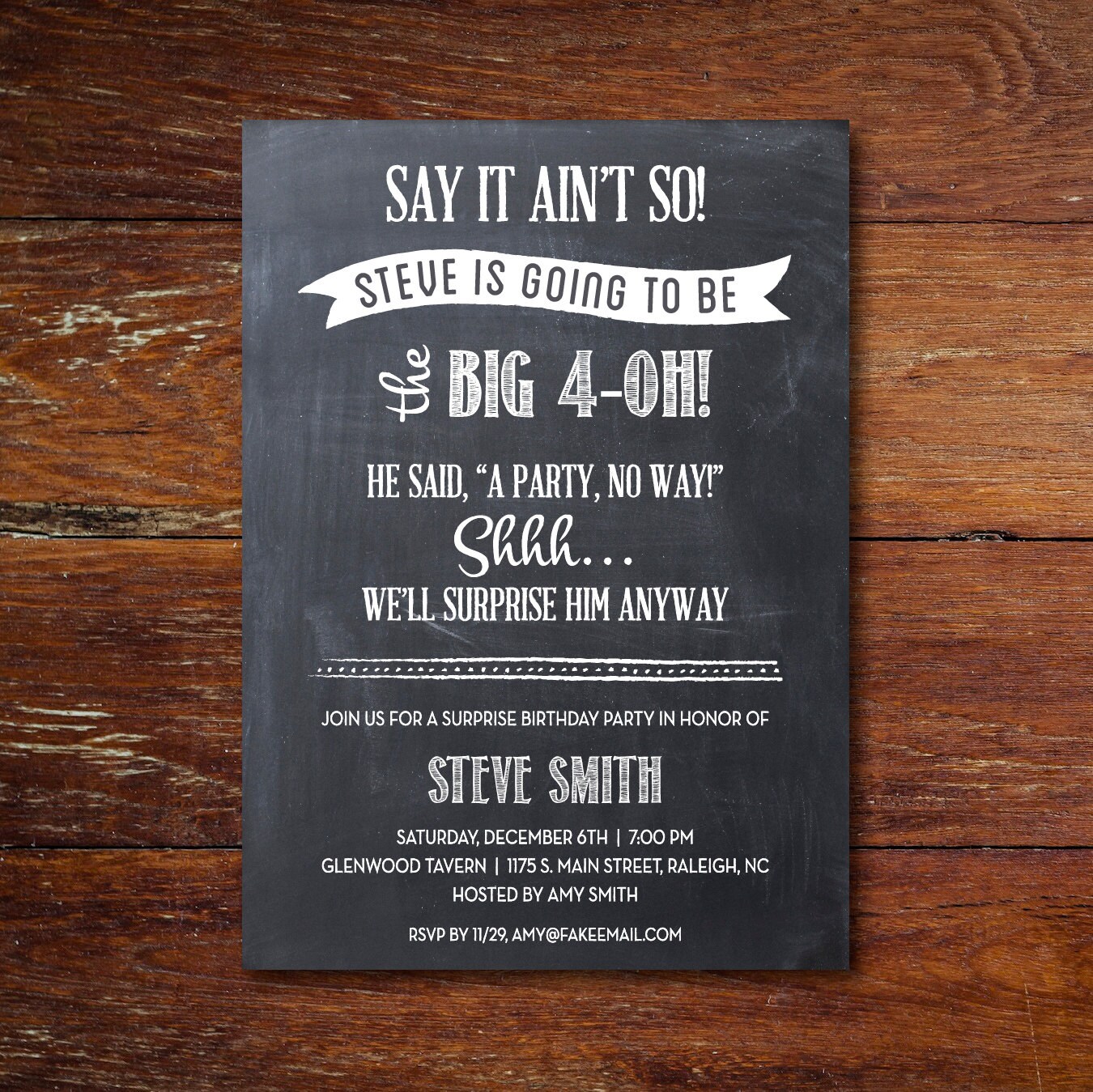Surprise Birthday Party Invitation 40th Birthday 50th - Etsy