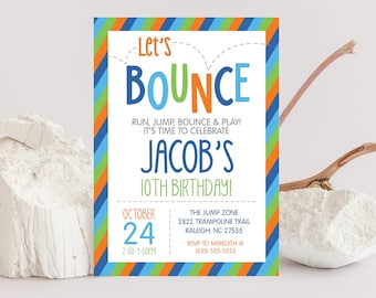 Editable Bounce House, Trampoline Park, Jumping party invitation Template, AVAILABLE IN MINUTES, Edit, Download, and Print Today! 0138