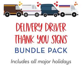 Lieferung Fahrer Snack & Drink Schilder Bundle, Postbote, Essential Worker, Dankeschön-Schild, Take Snack, Printable Sofortdownload, 0288
