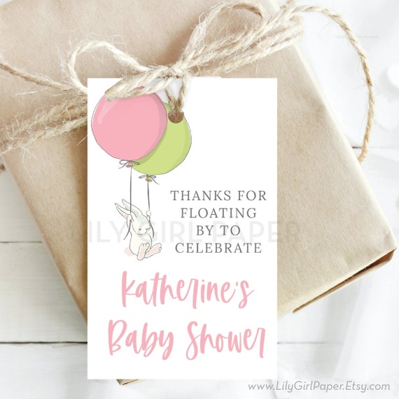 Editable Baby Shower Favor Tag, Drive by Baby Girl Shower, Float By Bunnies, Social Distance, INSTANT DOWNLOAD, Edit & Print Today! 0194 Il_570xn