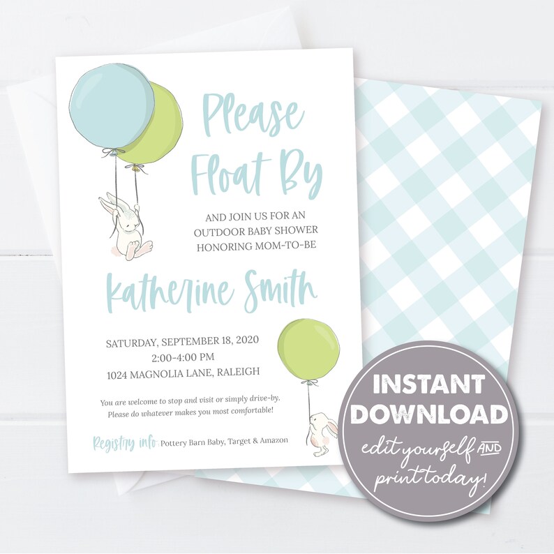 Editable Outdoor/Driveby Baby Boy Shower Invitation Float By Etsy